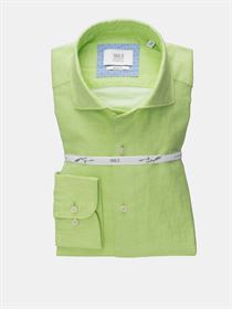 Eterna sart lysegrøn hørskjorte med lyse knapper i Super Soft. Slim Fit 23650 43 FS82